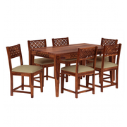Frond Sheesham Wood 6 Seater Dining Set