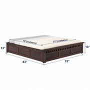 Wave Sheesham Wood Bed