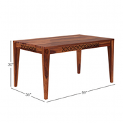 Frond Sheesham Wood 6 Seater Dining Set