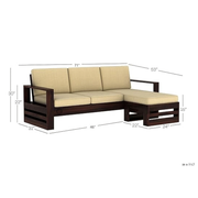 Luxe L-Shaped Solid Wood Sofa Set
